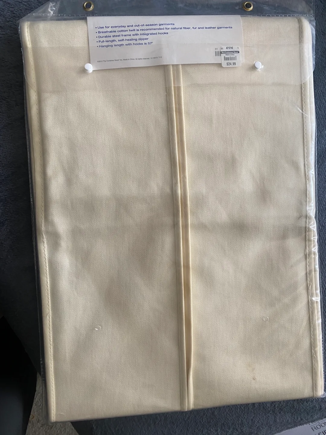 The Container Store Natural Cotton Hanging Dress Bag image indicator(2)