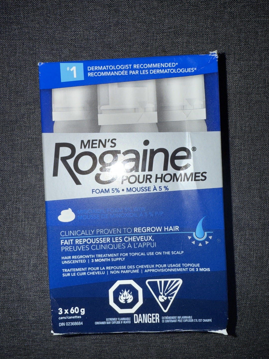 2 boxes Men's Rogaine Hair Regrowth Foam 5% - 3 Month Supply