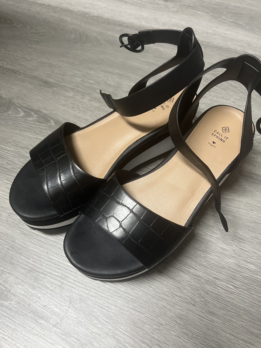 Call It Spring Black Platform Sandals