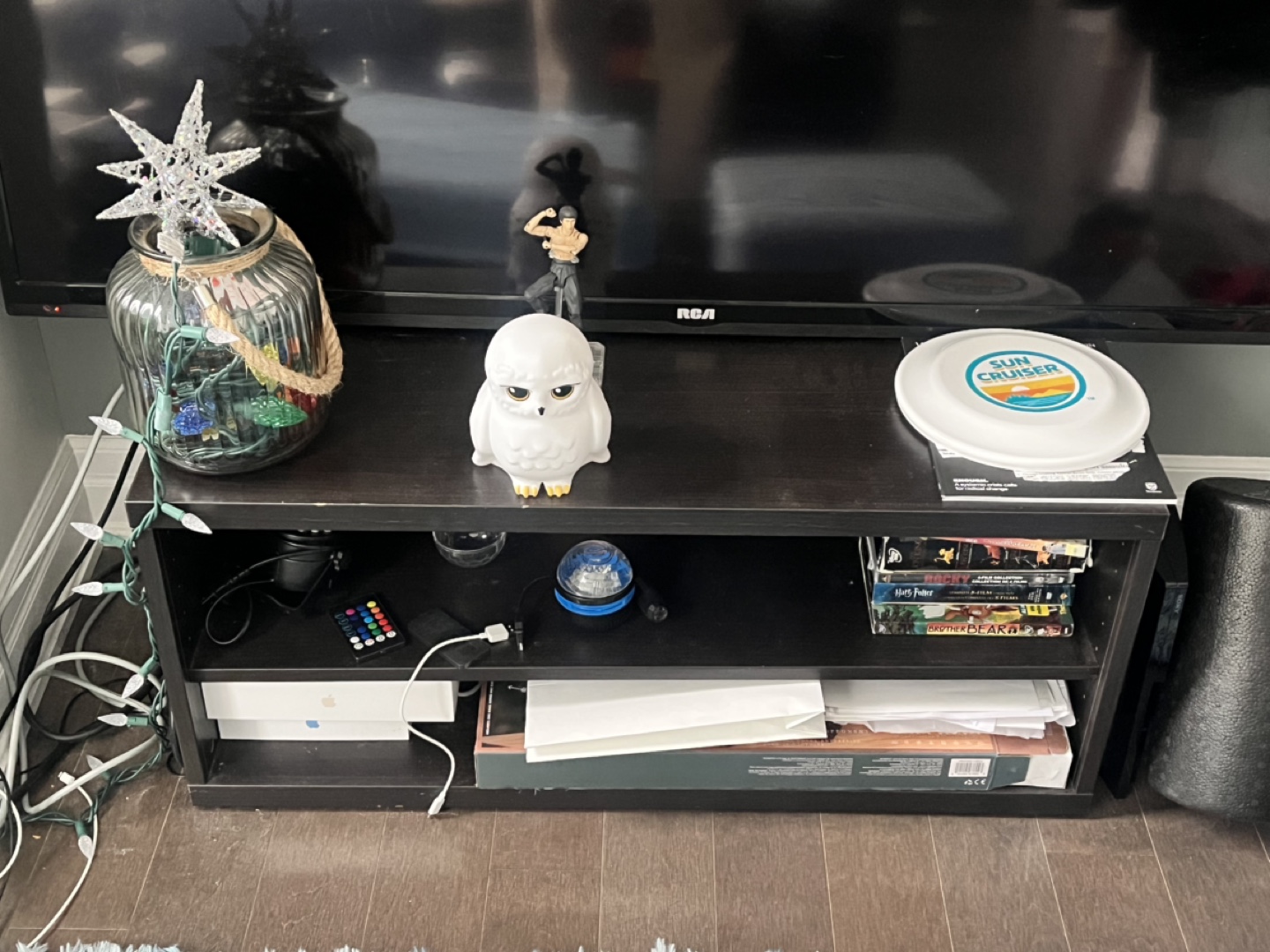 Dark brown TV stand