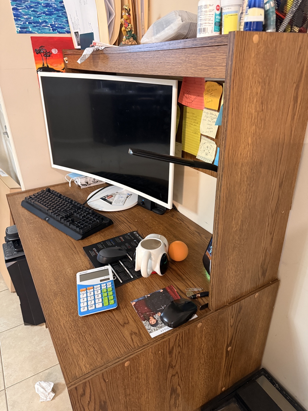 Computer Desk with Hutch