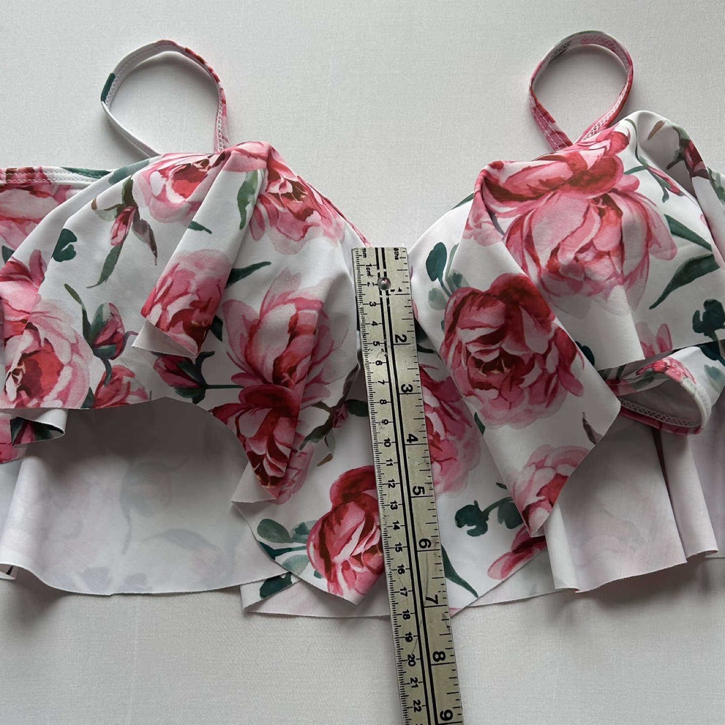 PatPat Floral Underwire Bikini Swimsuit Top Ruffle Sleeves Sz L - photo 4
