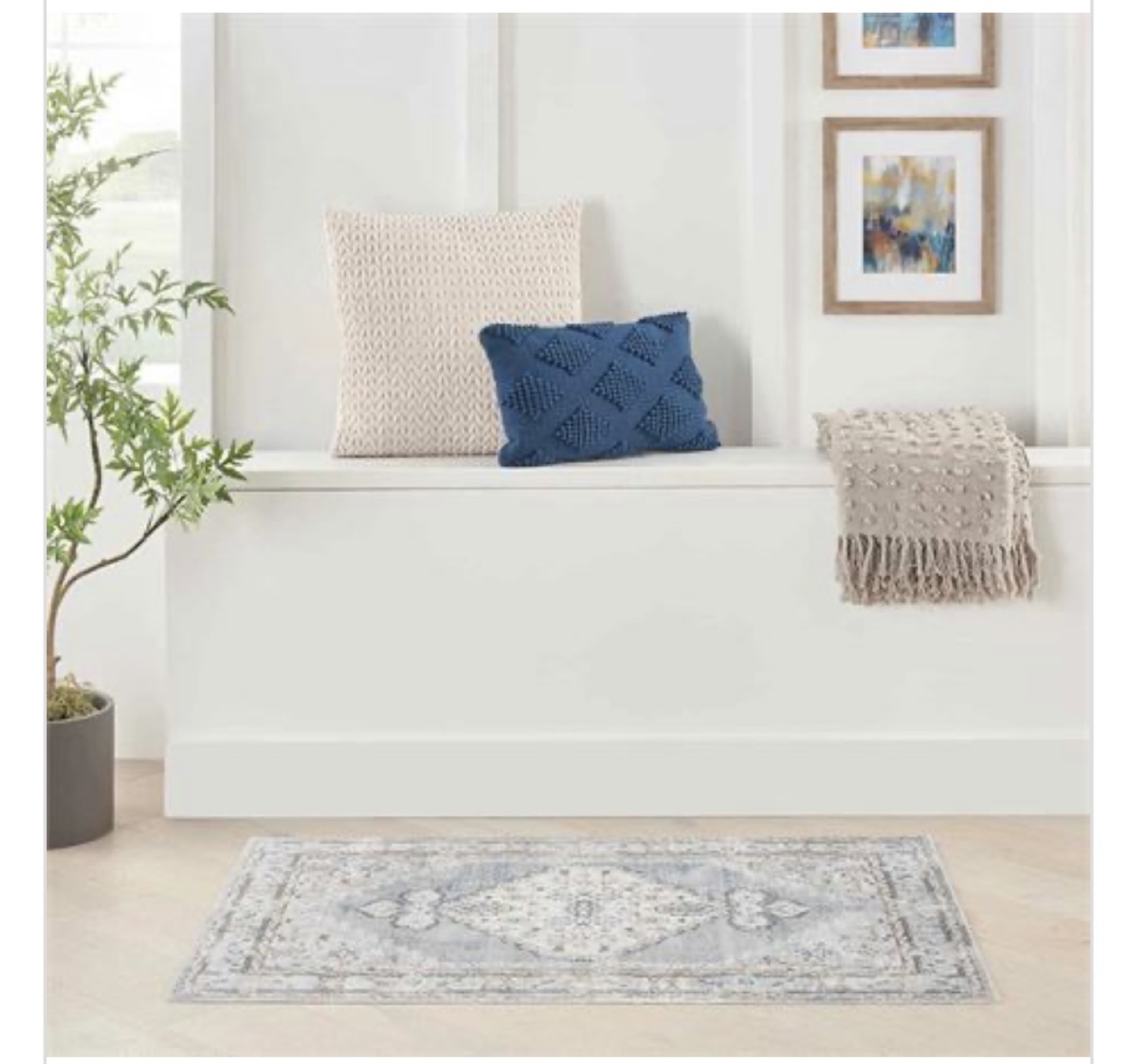 NEW Nourison Astra MachineWashable Light Blue 2'2" x 4' Area Rug