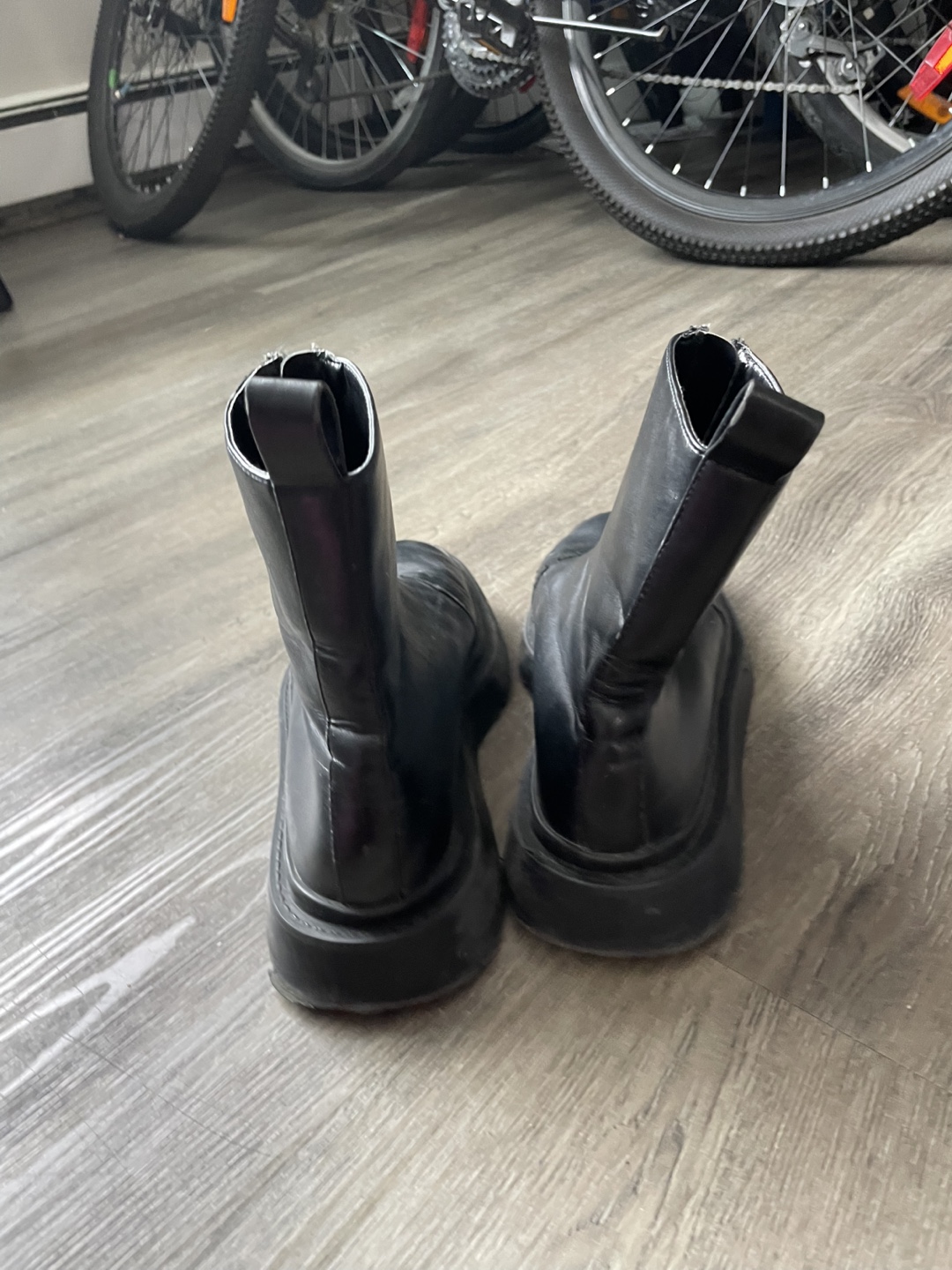 Zara Black Leather Zip-Up Boots - Size 37 - photo 3