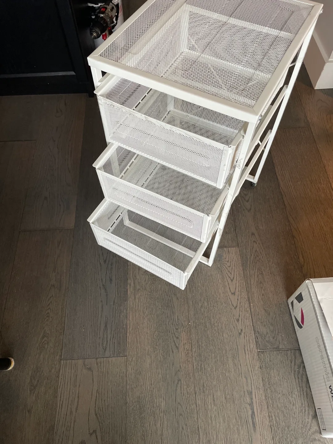 White Metal storage with three Drawers image indicator(2)