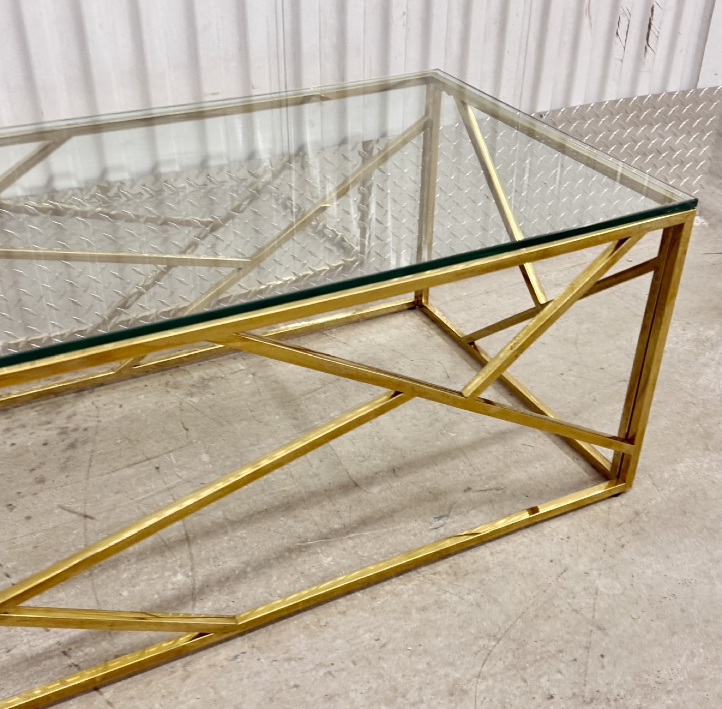 Carole 2 Coffee Table Glass Gold. - photo 5