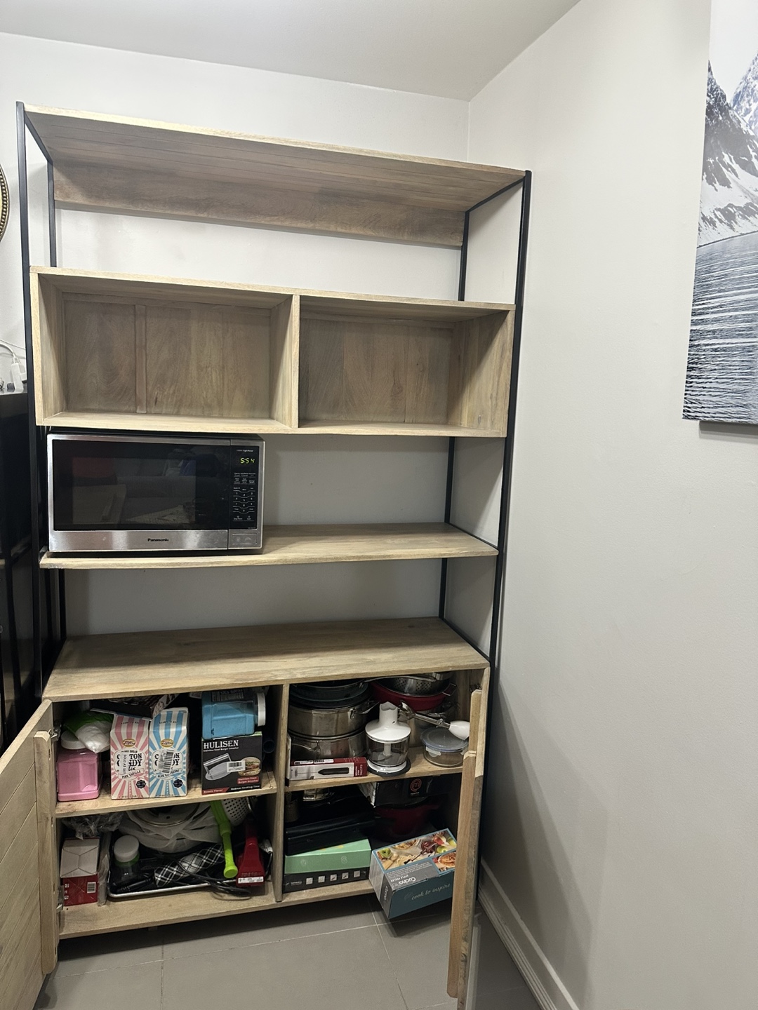 Wooden Shelving Unit with Cabinet - photo 5