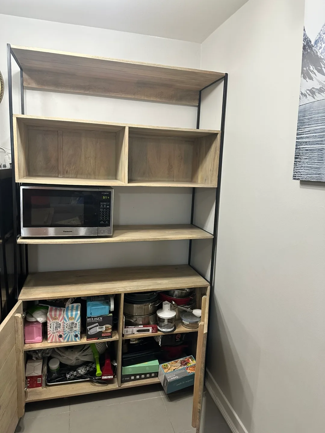 Wooden Shelving Unit with Cabinet image indicator(5)
