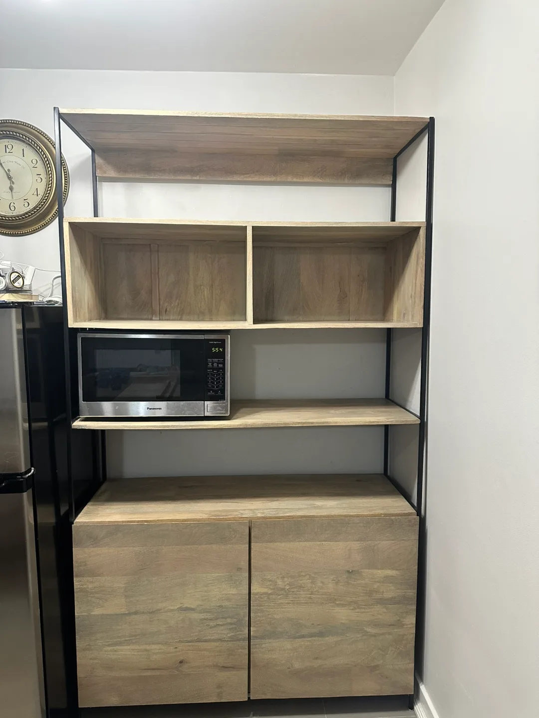 Wooden Shelving Unit with Cabinet image indicator(2)