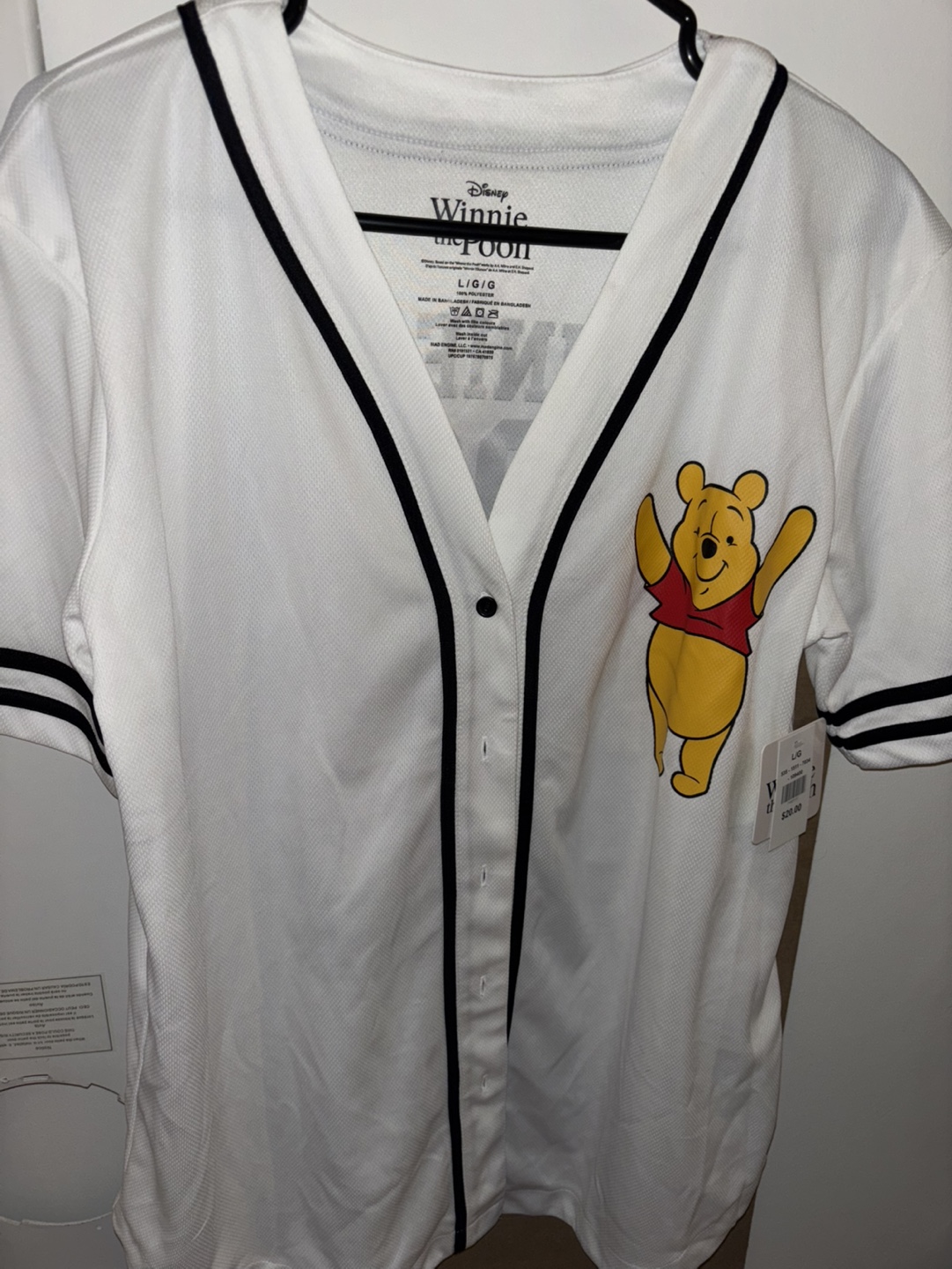 Winnie the Pooh Baseball Jersey- Large