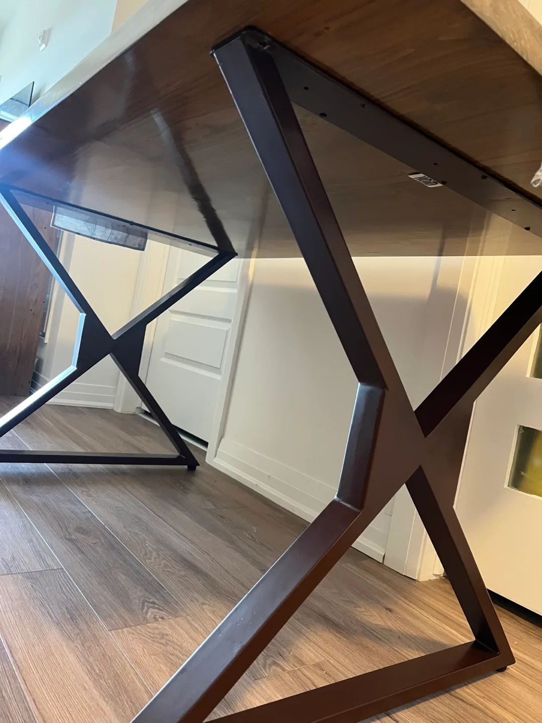 Rustic Farmhouse Dining Table with Metal Legs image indicator(3)