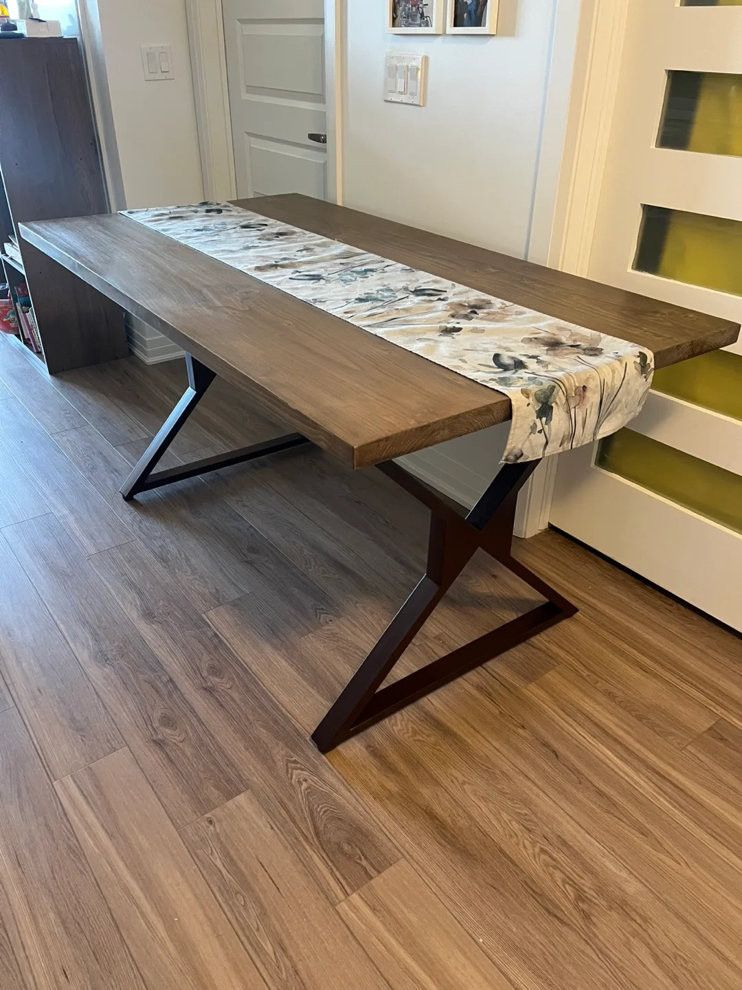 Rustic Farmhouse Dining Table with Metal Legs image indicator(4)