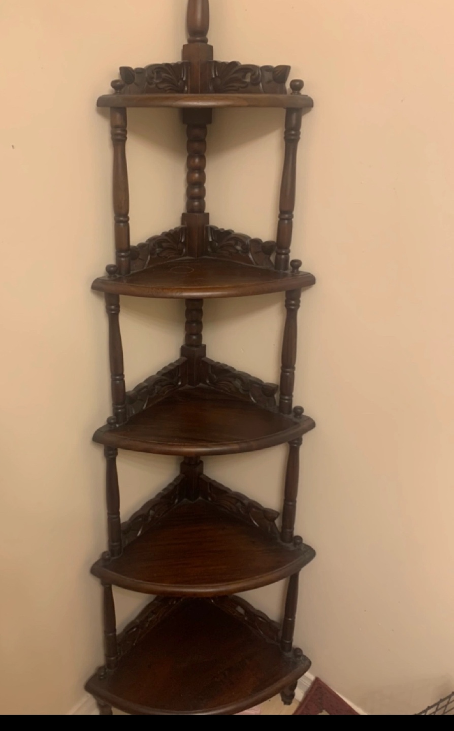 Dark antique  Wood Corner Shelf