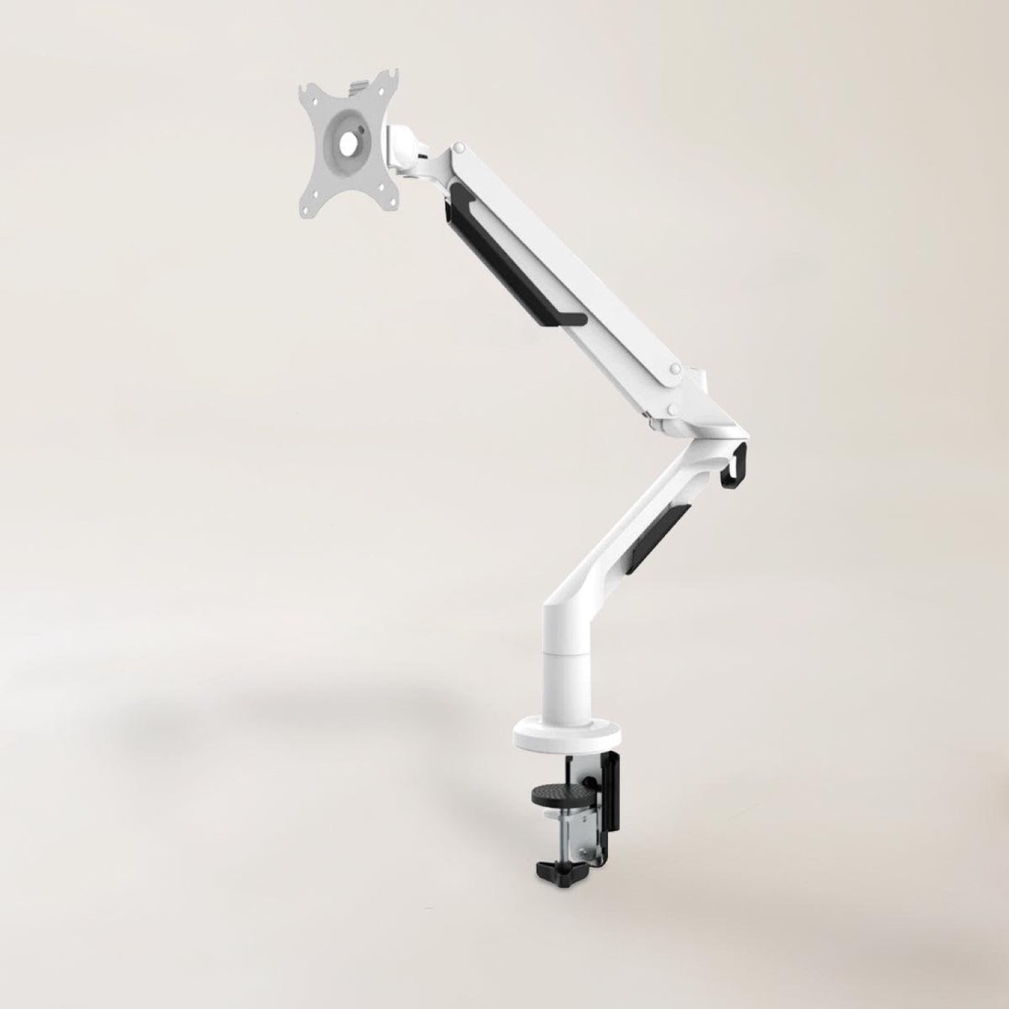 White Monitor Desk Mount Arm - Aircraft Steel heavy duty - photo 2