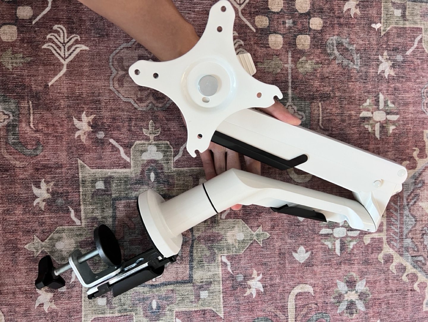 White Monitor Desk Mount Arm - Aircraft Steel heavy duty - photo 5