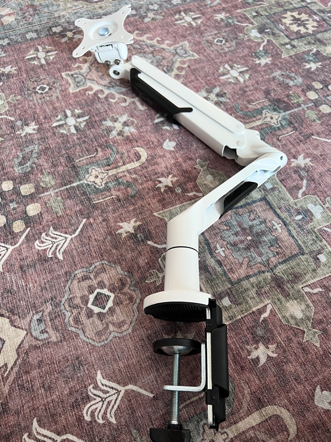 White Monitor Desk Mount Arm - Aircraft Steel heavy duty