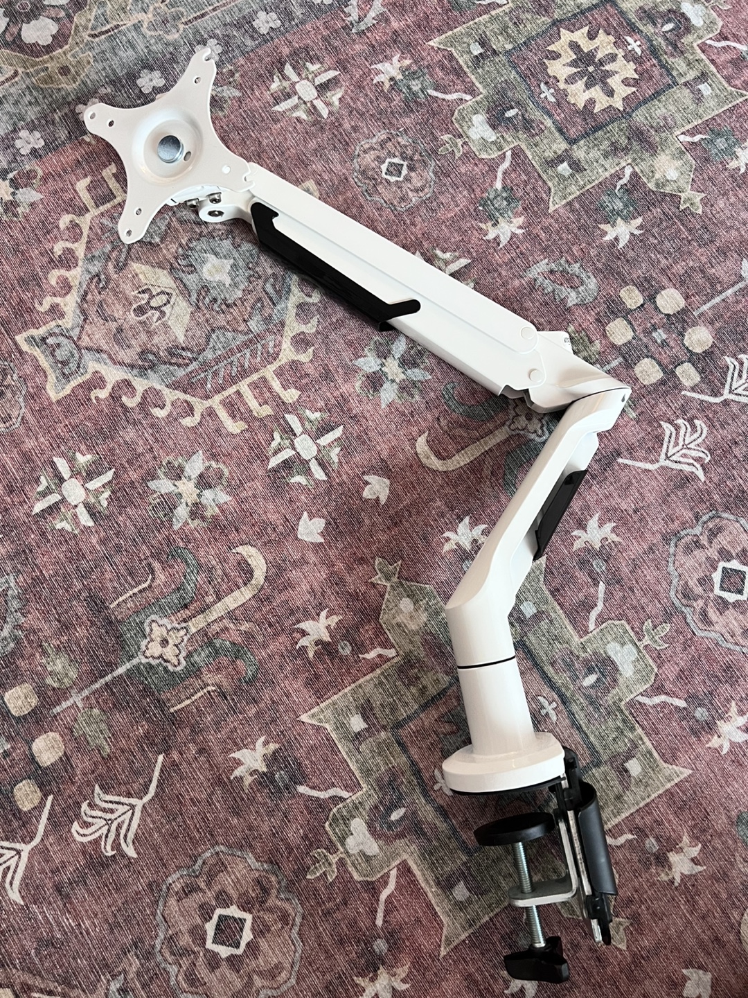 White Monitor Desk Mount Arm - Aircraft Steel heavy duty - photo 4