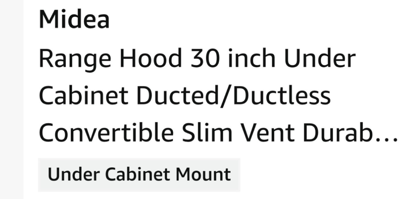 New- Midea 30-inch Under Cabinet Range Hood - photo 3