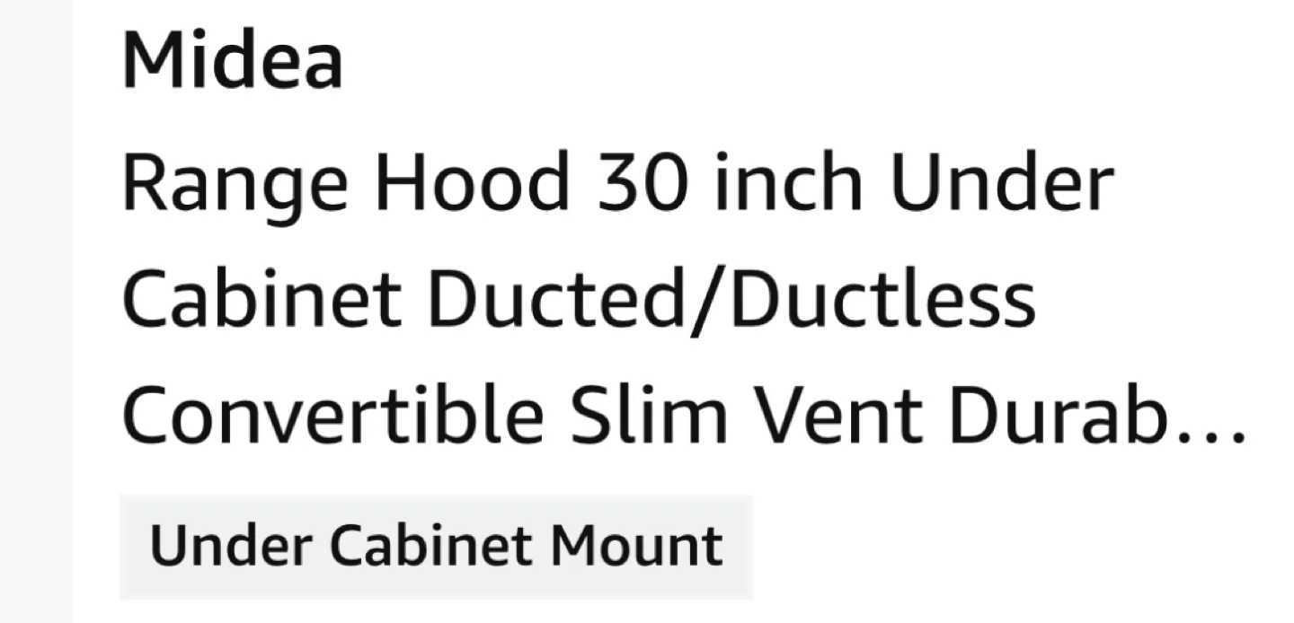 New- Midea 30-inch Under Cabinet Range Hood image indicator(3)