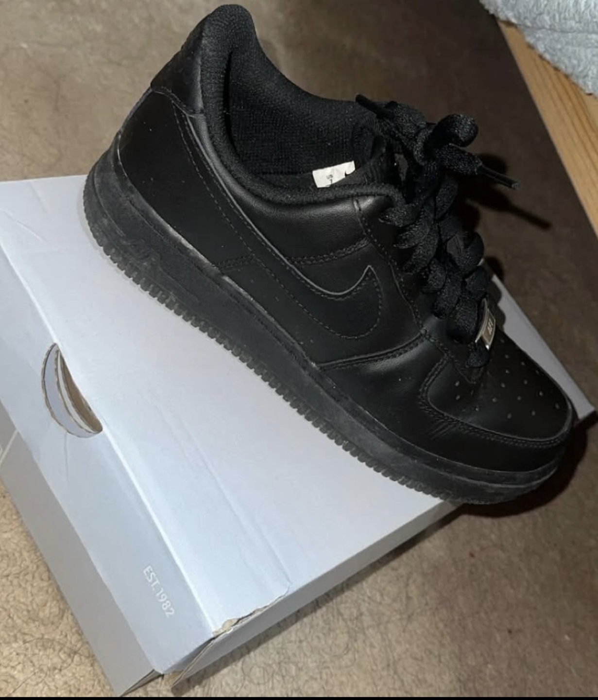 Nike Women's Air Force 1 '07 Black Sneakers - Size UK 4.5 - photo 2