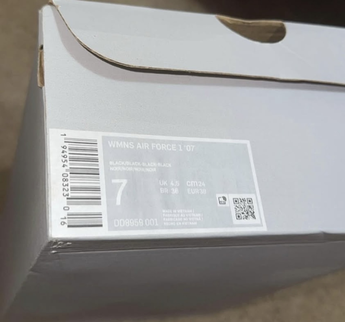 Nike Women's Air Force 1 '07 Black Sneakers - Size UK 4.5
