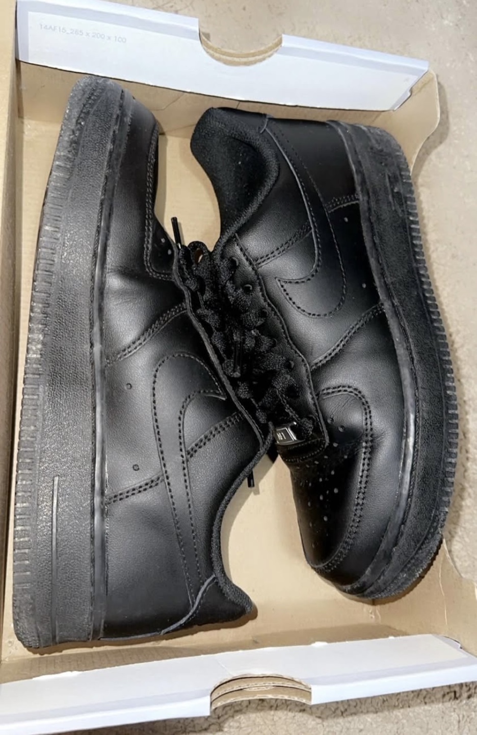 Nike Women's Air Force 1 '07 Black Sneakers - Size UK 4.5 - photo 3