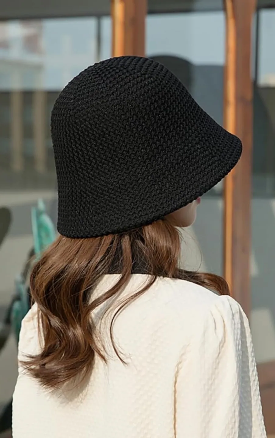Black Knitted Bucket Hat thumbnail