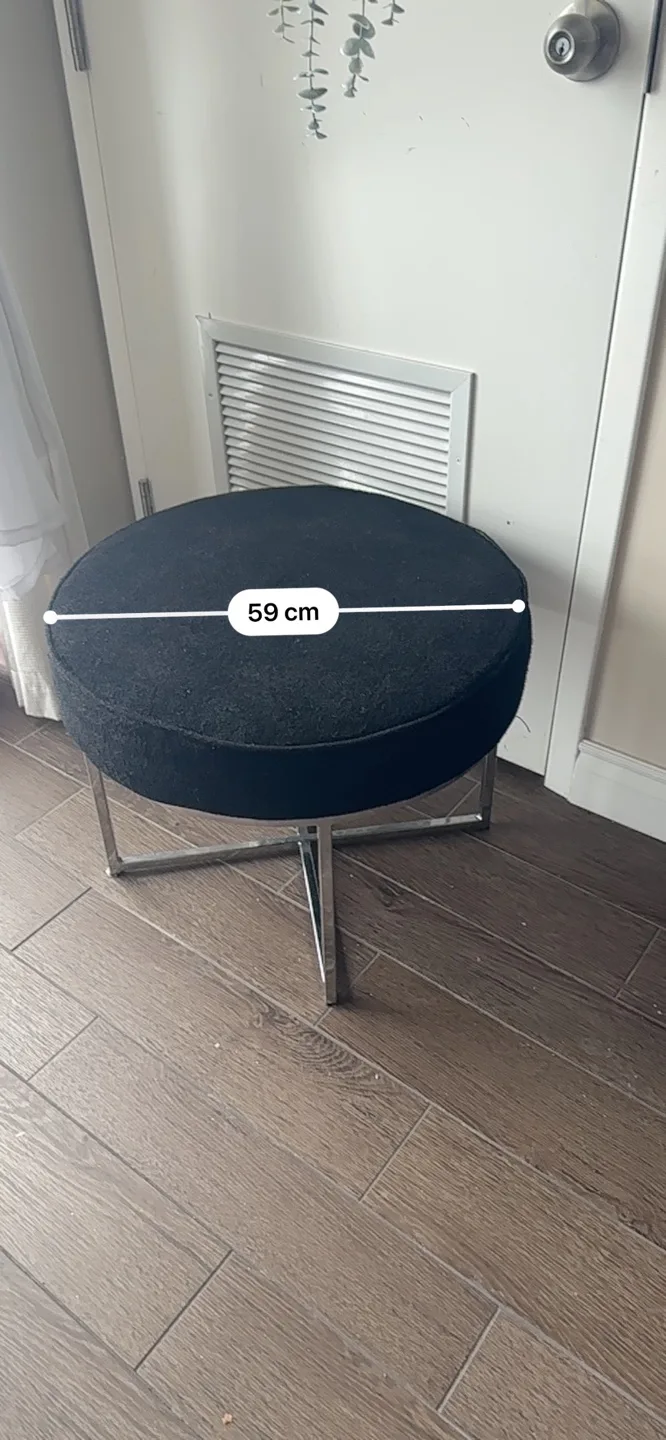 Black Velvet Round Coffee table/Ottoman in one image indicator(3)