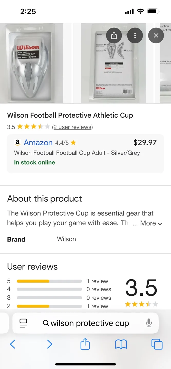 NEW Wilson Athletic Baseball Protective Cup - Adult Size image indicator(4)