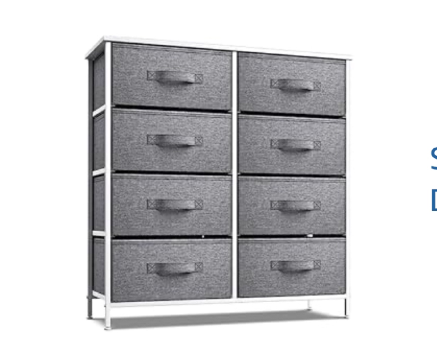 Gray Fabric Drawer Dresser with Metal Frame