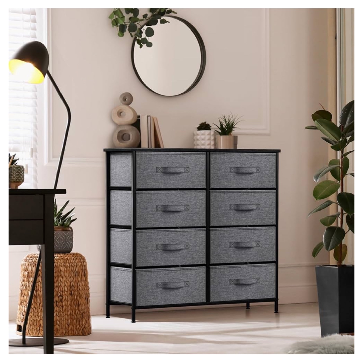 Gray Fabric Drawer Dresser with Metal Frame - photo 3