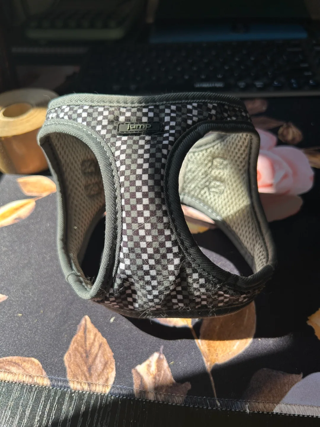 Jump Pet Harness - Grey & White Check thumbnail