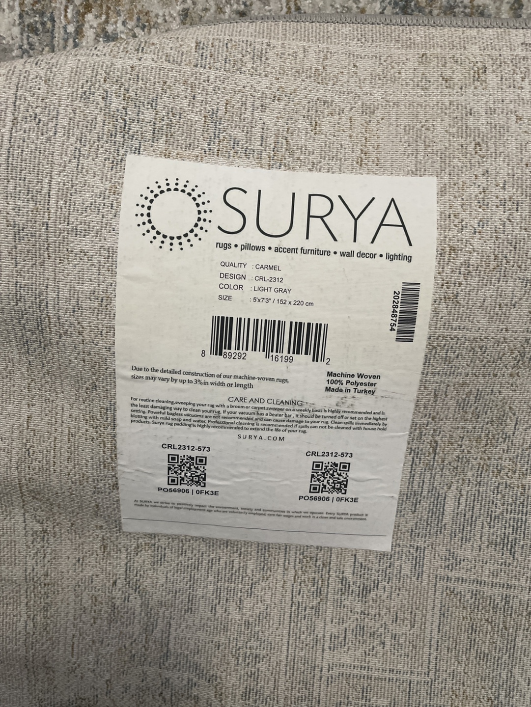Surya Carmel Light Gray Area Rug 7'7" x 9'2" - photo 3