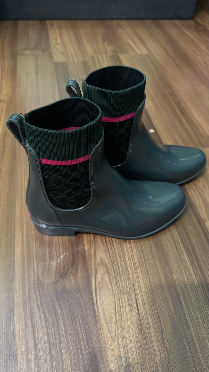 NEW Coach Women's Dark Green Rain Boots