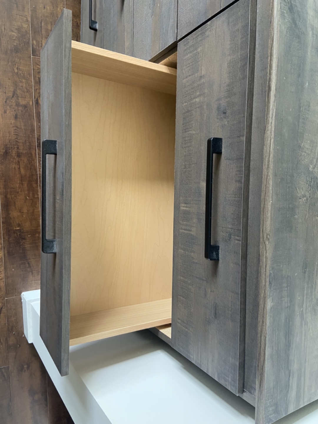 Dark Grey Wooden Dresser with Mirror - photo 2