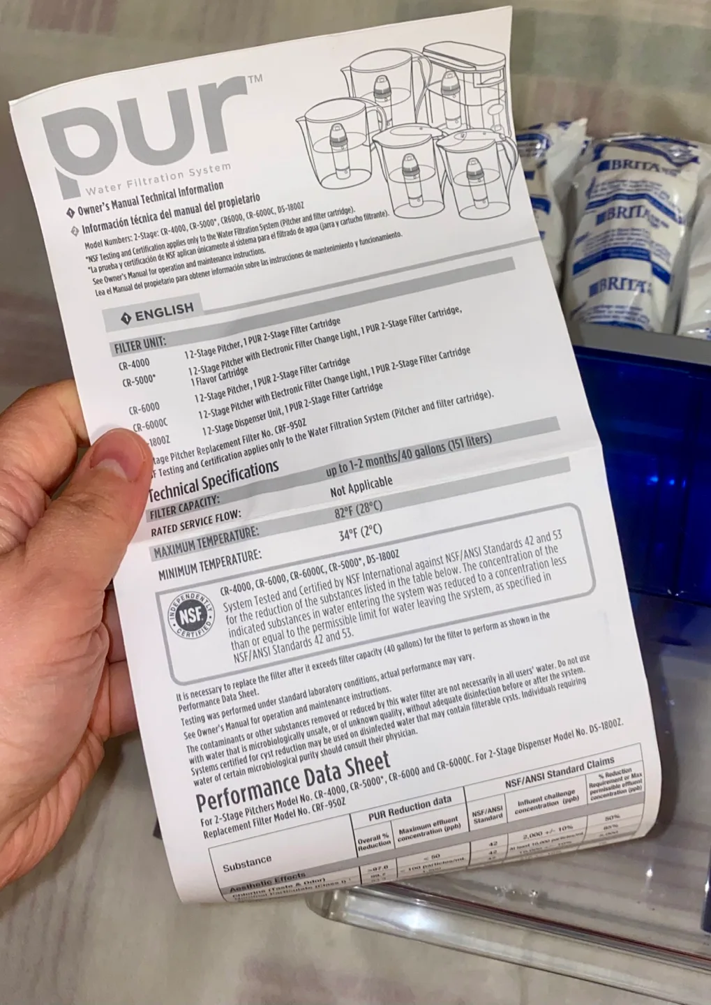 Brita PUR Water Filter Pitcher with 4 Replacement Filters image indicator(2)