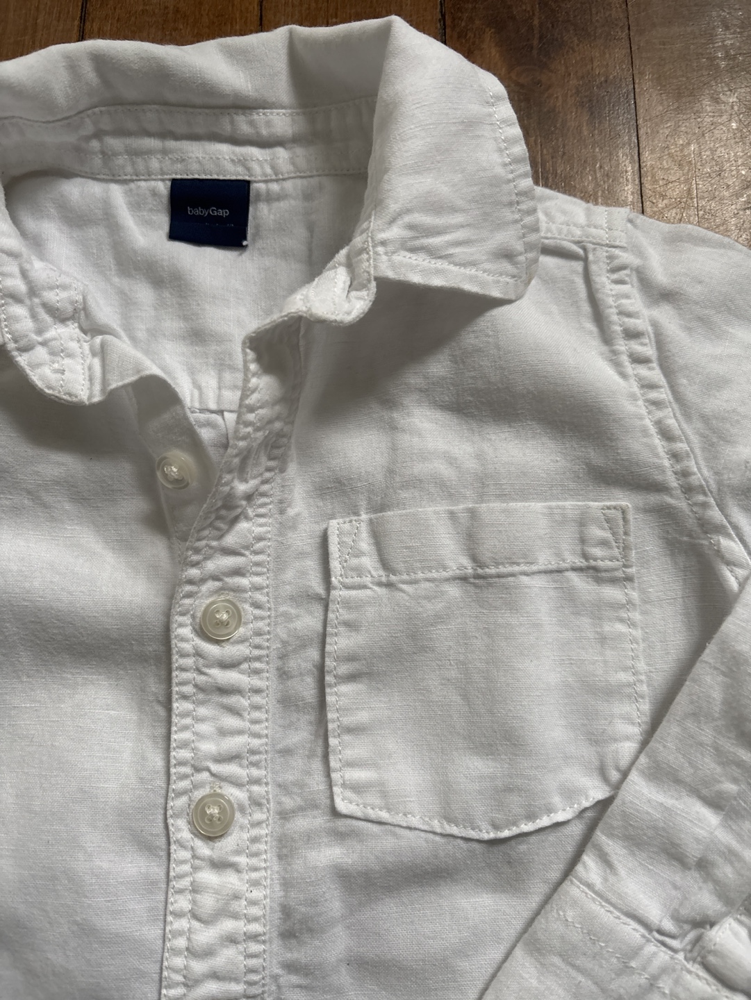 BabyGap White Linen Button-Down Shirt - Size 4 Years - photo 3