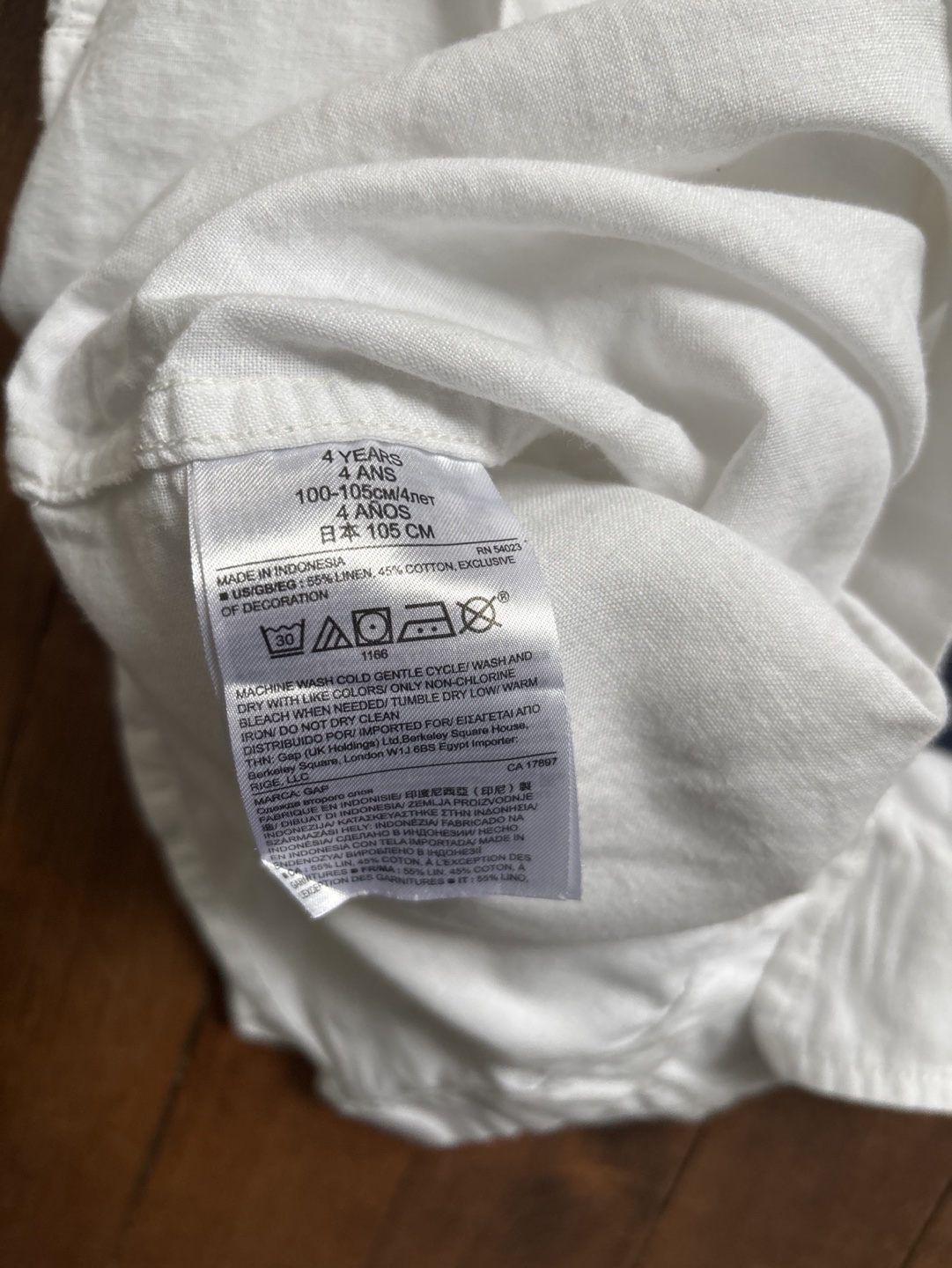 BabyGap White Linen Button-Down Shirt - Size 4 Years - photo 4