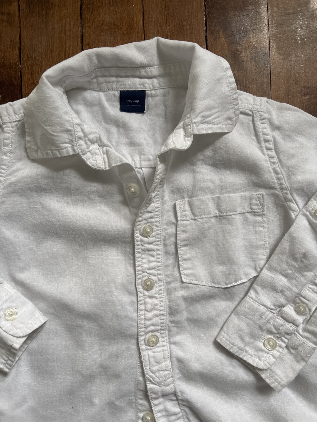 BabyGap White Linen Button-Down Shirt - Size 4 Years - photo 2