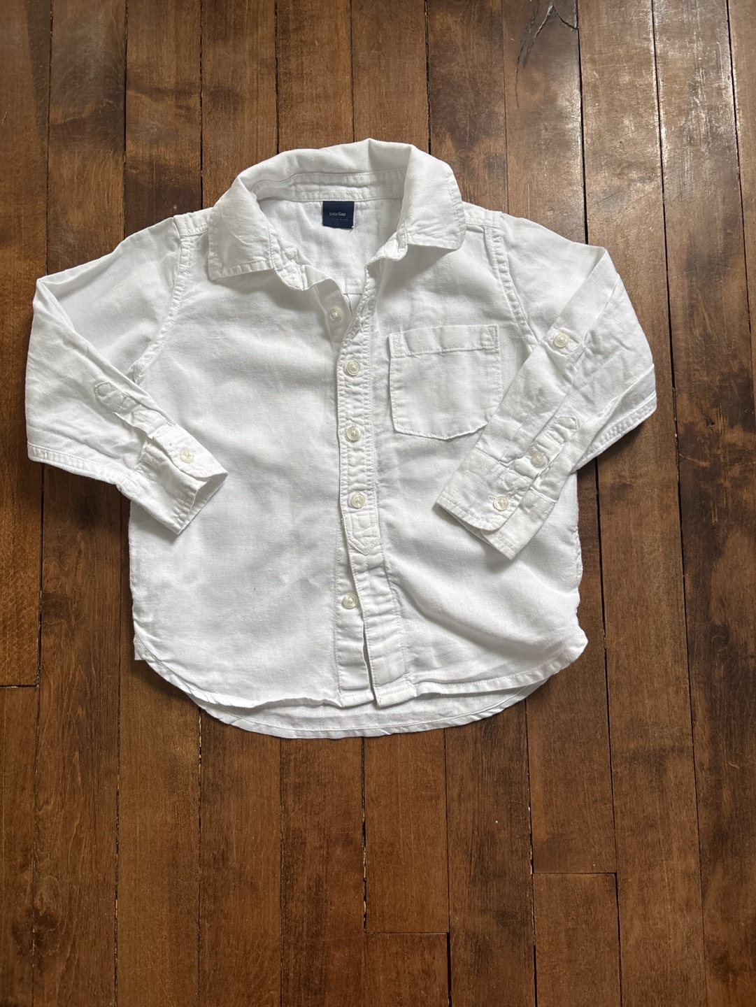BabyGap White Linen Button-Down Shirt - Size 4 Years