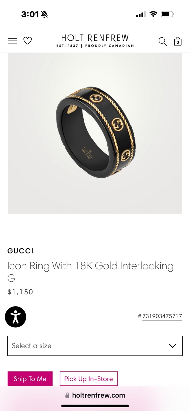 Gucci Icon Ring 18K Gold Interlocking G - photo 2