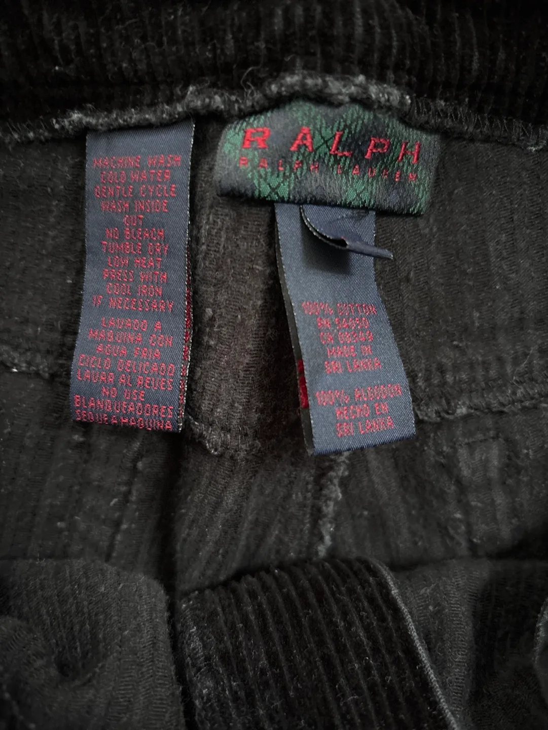 Ralph Lauren Black Corduroy Pants image indicator(2)