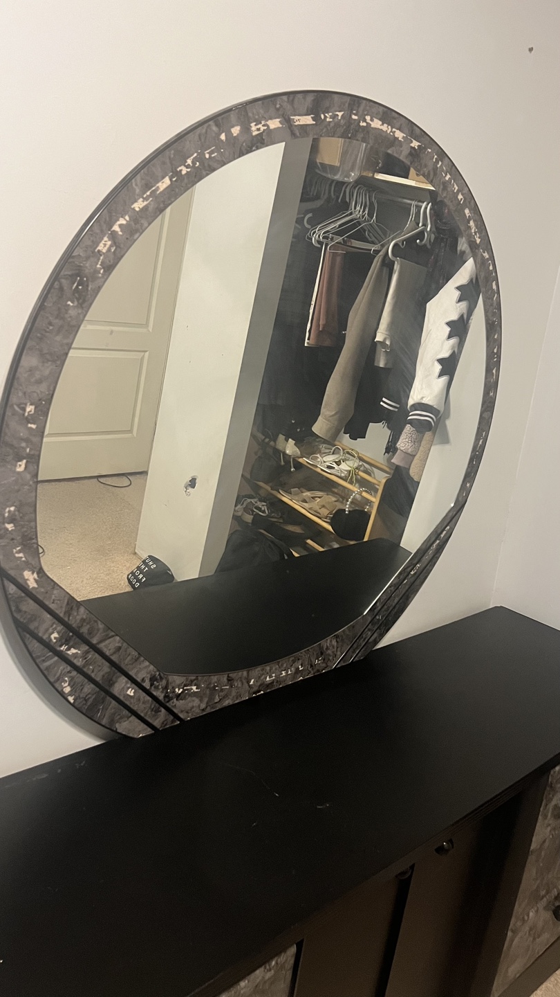 Black and Grey Vanity Dresser with Matching Mirror - photo 2