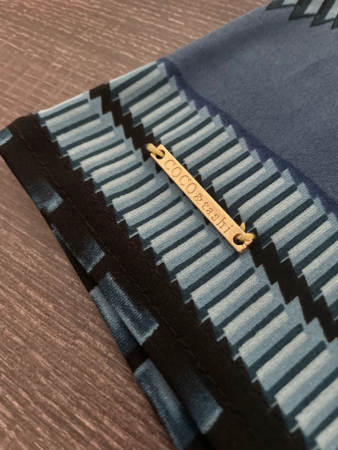 Coco & Tashi Blue Geometric Print Dress image indicator(2)