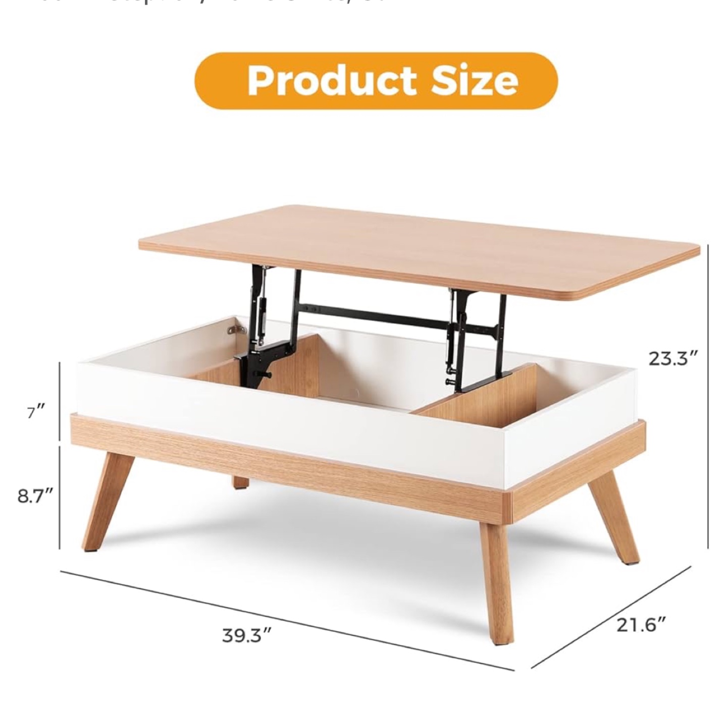 Lift Top Coffee Table with Hidden Storage - photo 3