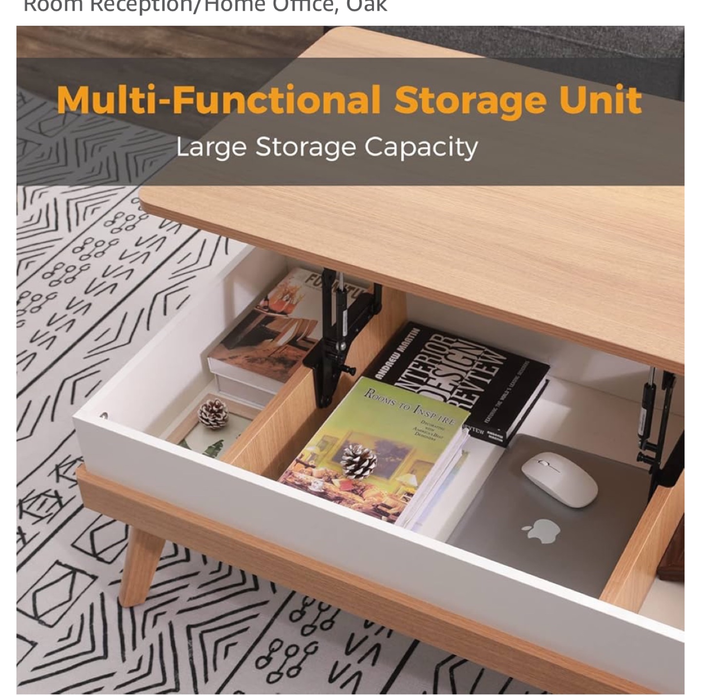 Lift Top Coffee Table with Hidden Storage - photo 4