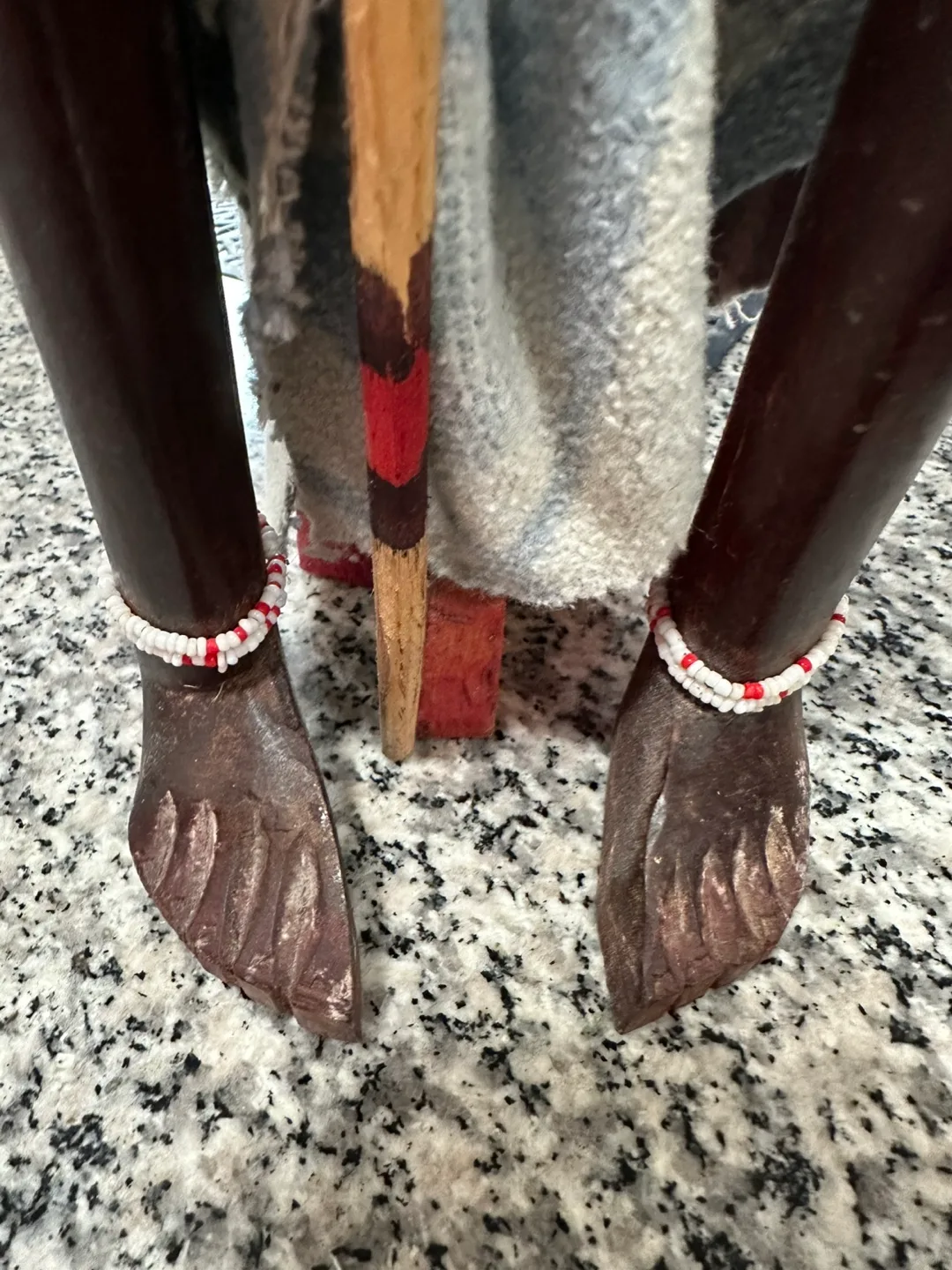 Hand-Carved Wooden 18’’ African Man thinker image indicator(9)