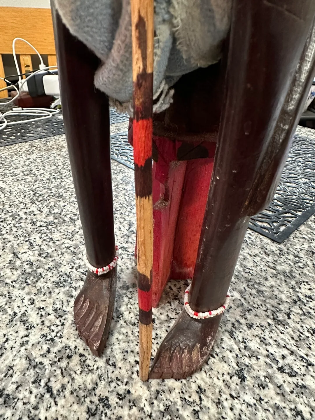 Hand-Carved Wooden 18’’ African Man thinker image indicator(7)