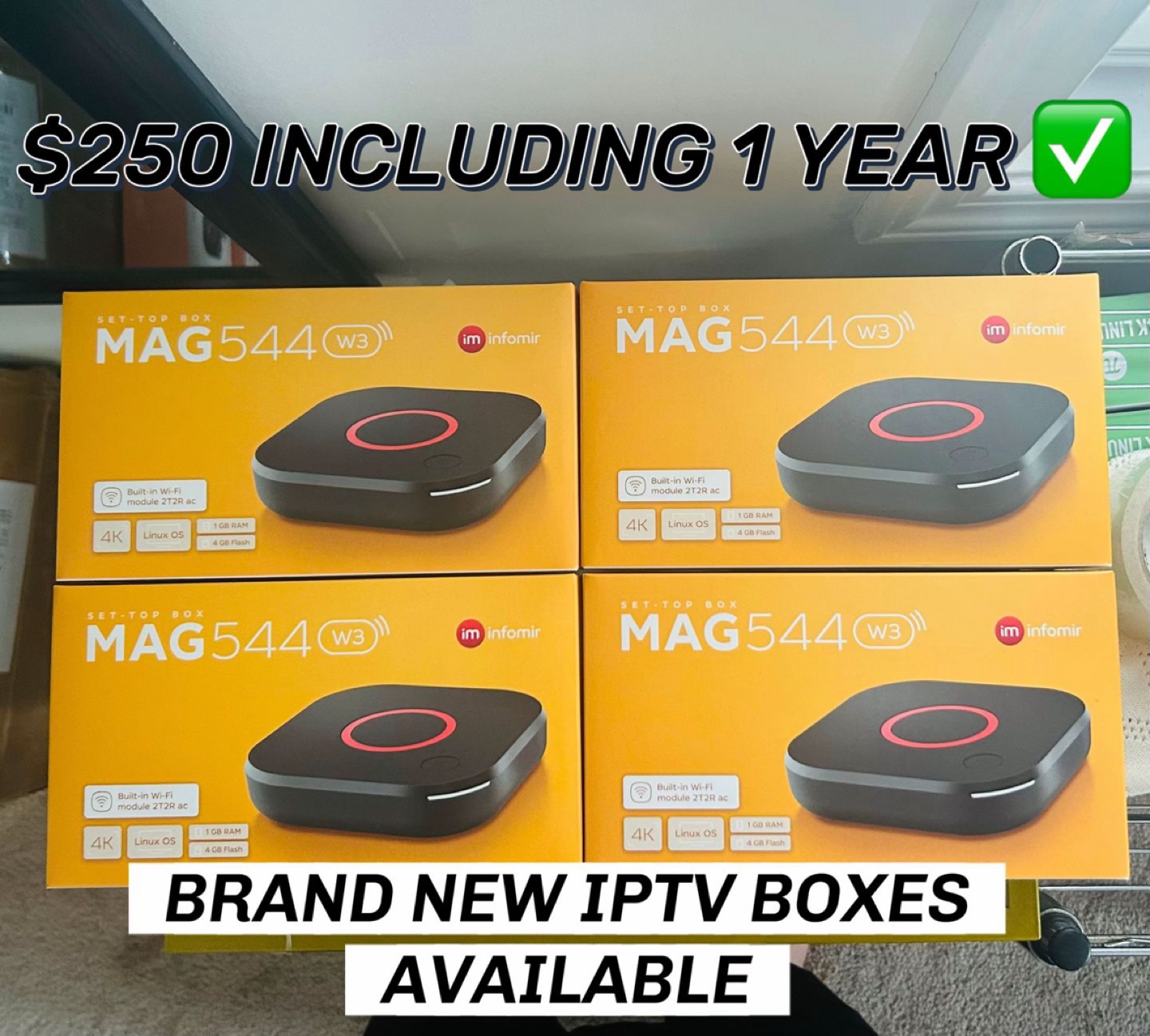 Brand New MAG544 IPTV Box with 1 Year Subscription
