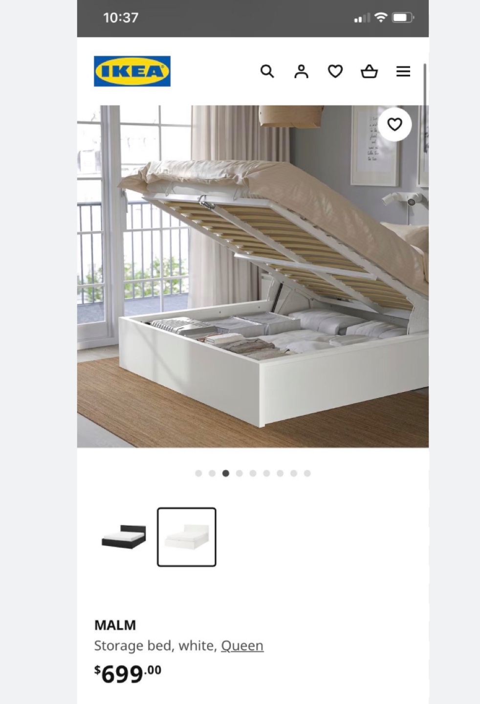 IKEA MALM Queen Storage Bed - Disassembled & ready to go!